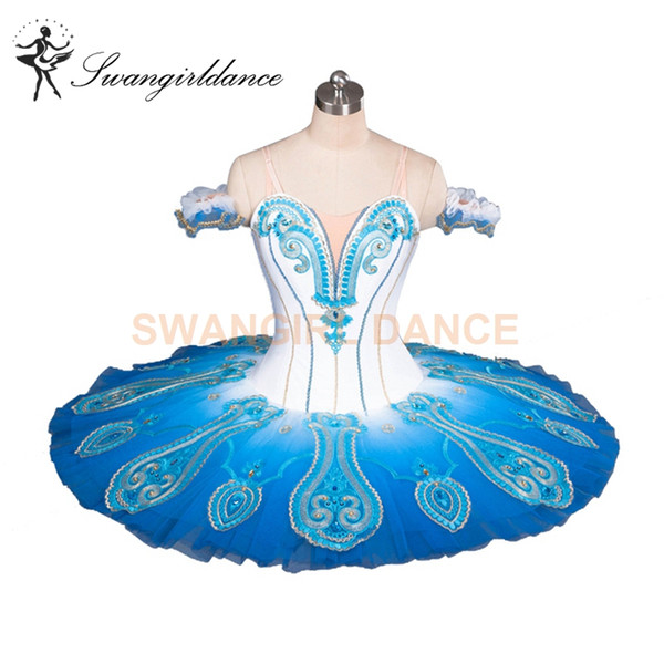 Women Blue Bird Pancake Tutu Ballet Professional Kids Classic Tutu Ballet Costume Blue Adult Platter Professional Ballet Tutus Girls BT9083