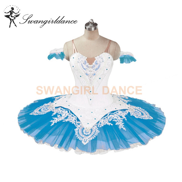 Blue White Sleeping Beauty Professional Ballet Tutu Costume Girls Pancake Tutu Stage Costume BT9122