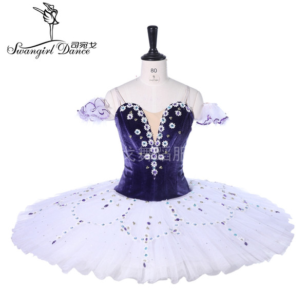 dark purple fairy tutu women professional ballet tutu ballerina pancake platter classical performance ballet costume BT9279