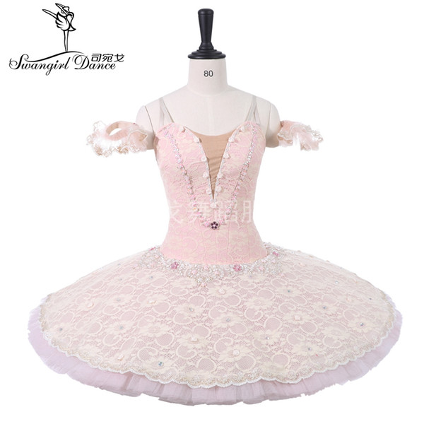 Pale Pink Flower Fairy Professional Competiton Ballet Stage Tutu girls Sleeping Beauty Performance Classical Tutus Women BT9216