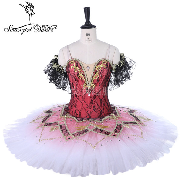 Dark Pink Women Swan Lake Professional Ballet Tutu dress Sleeping Beauty Ballet Stage Costume Dress For GirlsBT9278