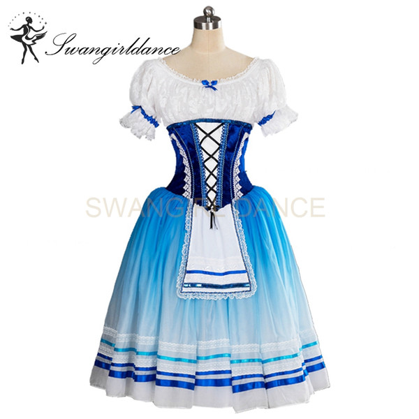 Professional Women YAGP Giselle Maid Professional Ballet Tutu Dress Girls Romantic Village Stage Costume Dress Tutus For Women BT9102