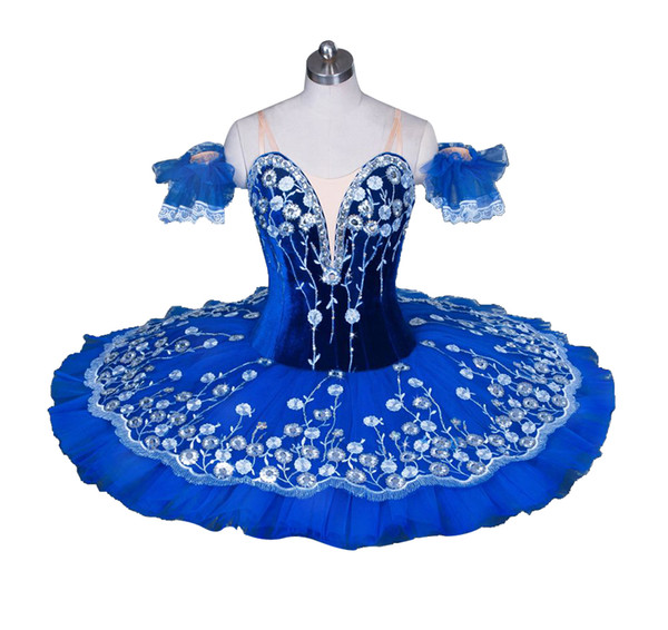 Adult Professional Ballet Tutu Blue Women Nutcracker Ballet Stage Costume Competition Platter Pancake Performance TutusBT9031