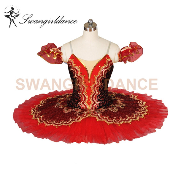 Free hot sale red swan lake pancake nutcracker ballet tutu for performance girls professional ballet tutu costumesBT8943
