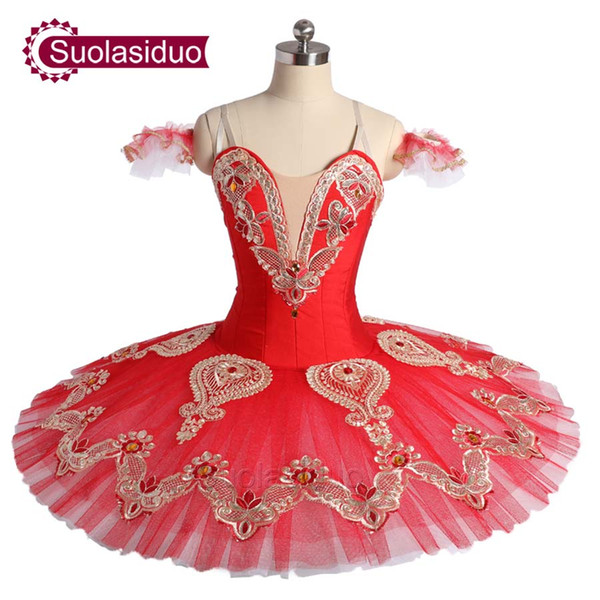 Women Red Classical Ballet Tutu The Nutcracker Perfromance Stage Wear Adult Ballet Dance Competition Costumes Girls Ballet Skirt Apperal