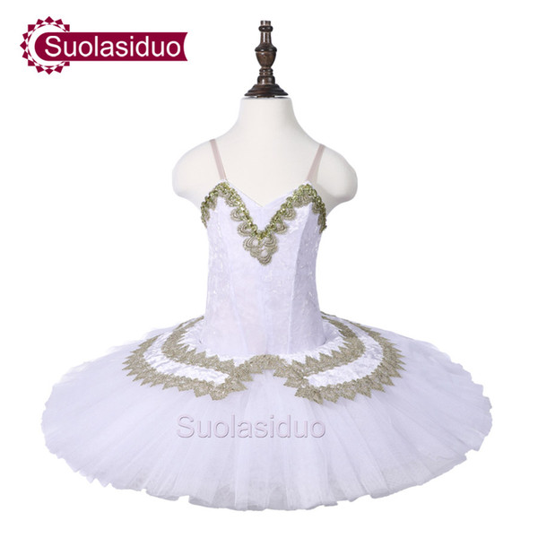 Girls White Ballet Tutu Costumes Children Professional Ballet Dance Stage Wear Adult Performance Fashion Apparel Toddler Dresses