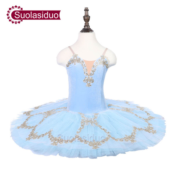 Girls Skye Blue Ballet Tutu The Sleeping Beauty Performance Stage Wear Kids Classical Ballet Dance Competition Costumes Adult Ballet Skirt