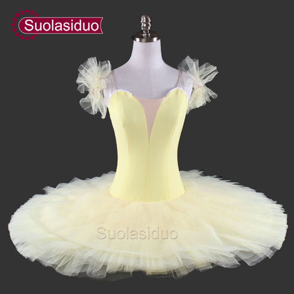 Yellow Plain Professioanl Ballet Tutus For Girls Platter Ballet Tutu Kids Ballet Costumes Girls Tutu Skirts SD0025