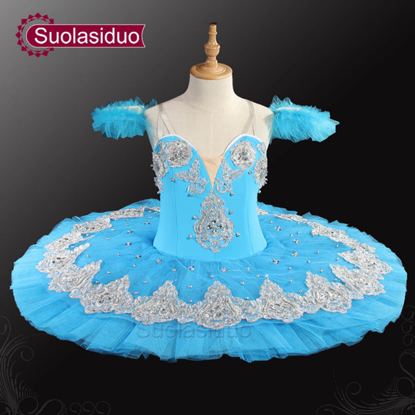 Girls Blue Bird Professonal Tutu Women Blue Swan Lake Ballet Tutu Nutcracker Performance Ballet Costumes SD0031