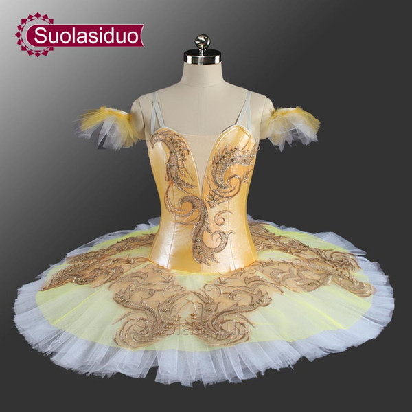 White Gold Professional Ballet Tutu Customized Adult Classical Ballet Tutu Ballerina Classical Performance Ballet Costume SD0070