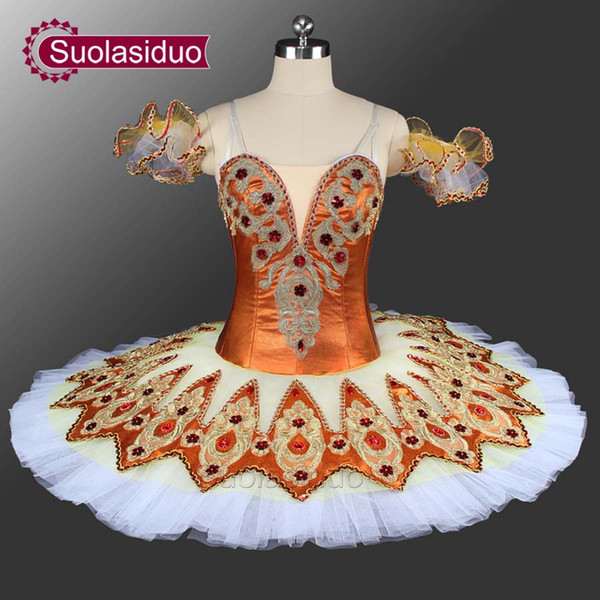 New Canary Fairy Professional Ballet Tutu Adult Classical Platter Tutu Ballet Costume Ballerina Orange Tutu Classical SD0041