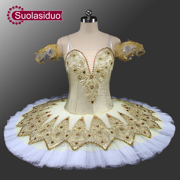 Gold Classical Tutu Ballet Professional Costume Tutu Adult Competition Ballet Tutus Costume SD0041