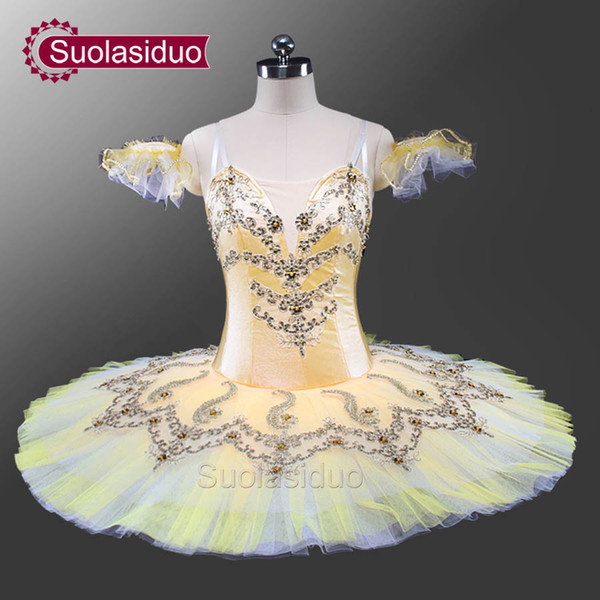 White Gold Professional Ballet Tutu Customized Adult Classical Ballet Tutu Ballerina Classical Performance Ballet Costumes SD0050