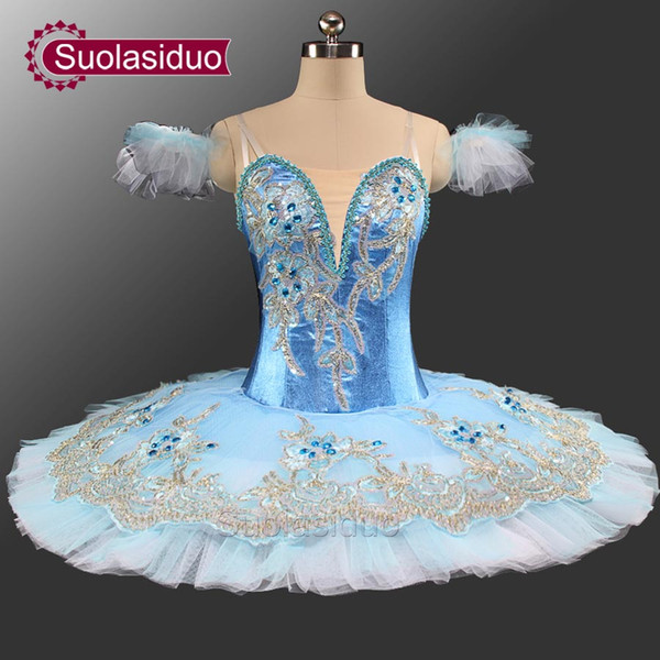 Blue Bird Professional Ballet Tutu Women Blue Classical Ballet Tutus Ballet Stage Costumes Ballerina Performance Tutu Skirt SD0039