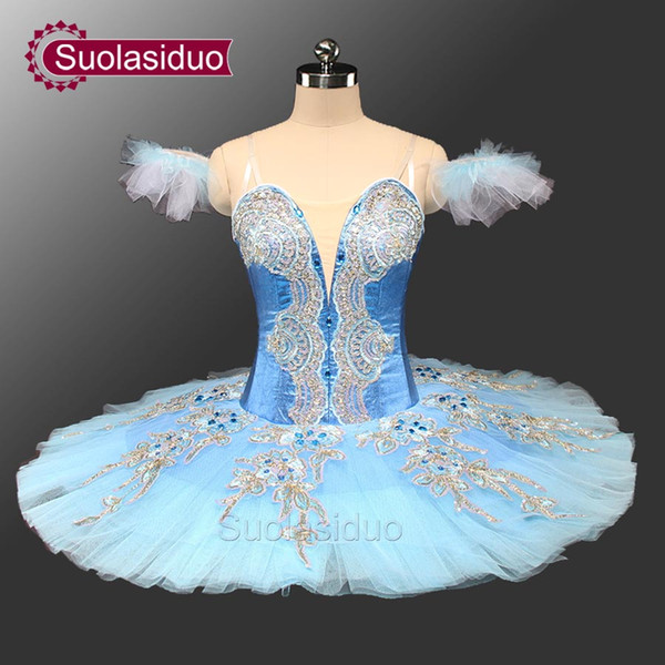 Adult Classical Ballet Tutu Blue Pancake Platter Tutu Costume Performance Competition Professional Tutus Ballerina Tutu SD0071