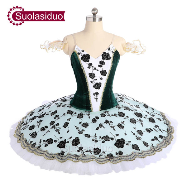 Adult Dark Green Ballet Tutu The Nutcracker Perfromance Stage Wear Women Green Ballet Dance Competition Costumes Girls Ballet Dresses