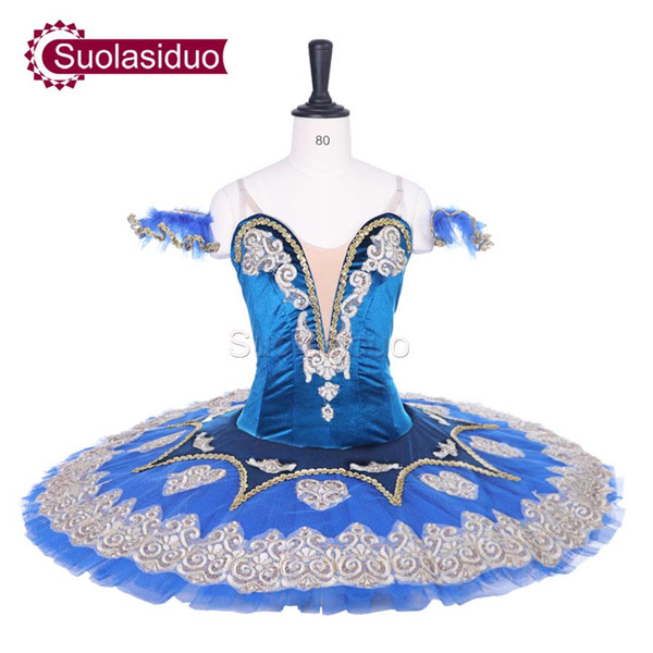 Professional Adult Sapphire Blue Ballet Tutu Apperal Women Classical Ballet Skirt Stage Wear Girls Ballet Dresses Costumes