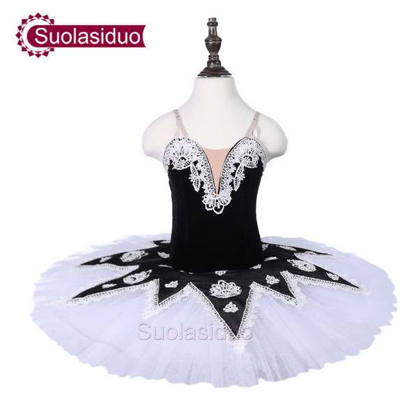 Girls Black Ballet Tutu Black Swan Stage Performance Dancewear Kids Classical Ballet Dance Competition Costumes Adult Ballet Skirt Apperal