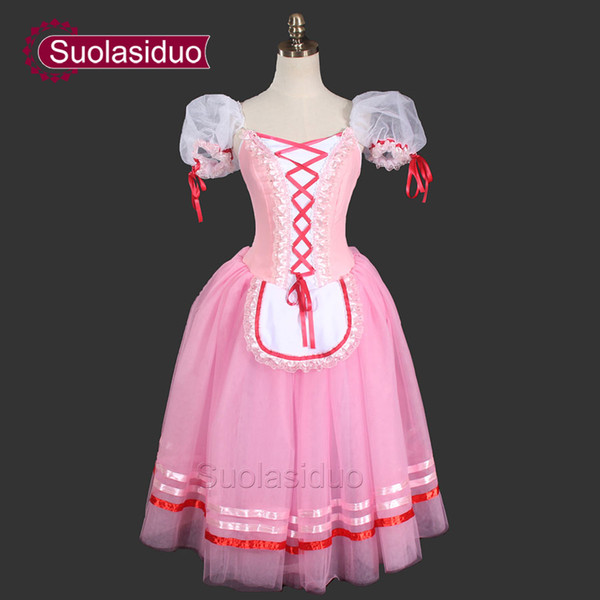 Pink Romantic Ballet Tutu Girls Giselle Ballet Dress For Children Romantic Tutu Dress Adult Peasant Tutu Girl Dress SD0003D