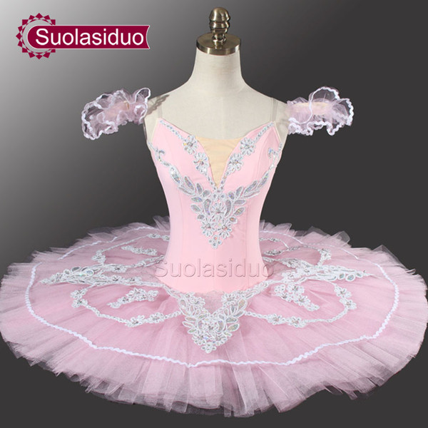 Adult Pink Classical ballet Tutu YAGP Professional Pancake Ballet With Flower Fairy Ballet Tutu Costume Dancewear SD0005