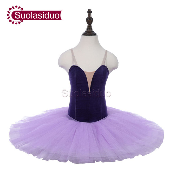 Children Blue Professional Stage Ballet Tutu Costumes Kids Purple Classical Performance Competition Apperal Adult Ballet Skirt Dresses