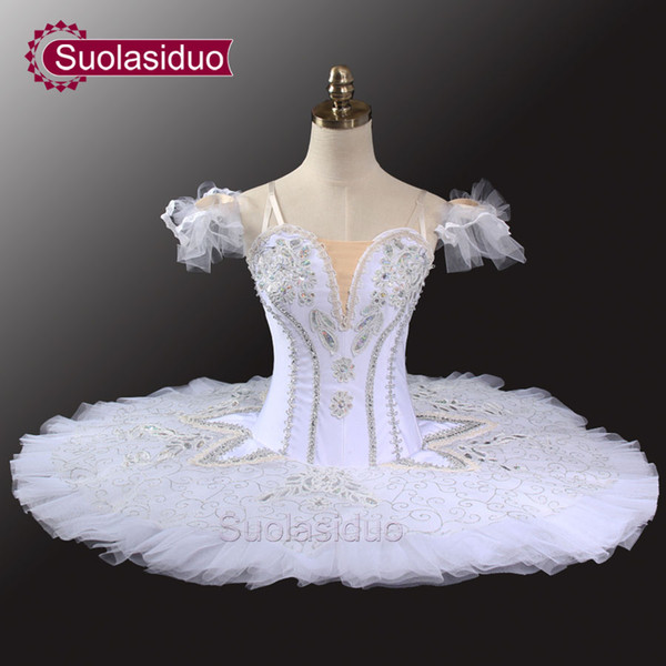 White Swan Lake Professional Tutu Girls Ballerina Costumes Women Platter Tutu Pancake Ballet Tutu Performance SD0034