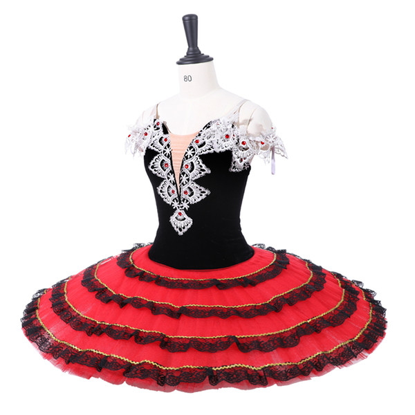 Adult Black Professional Ballet Tutu Women Red The Nutcracker Performance Stage Wear Girls Ballet Dance Competition Costumes Ballet Skirt