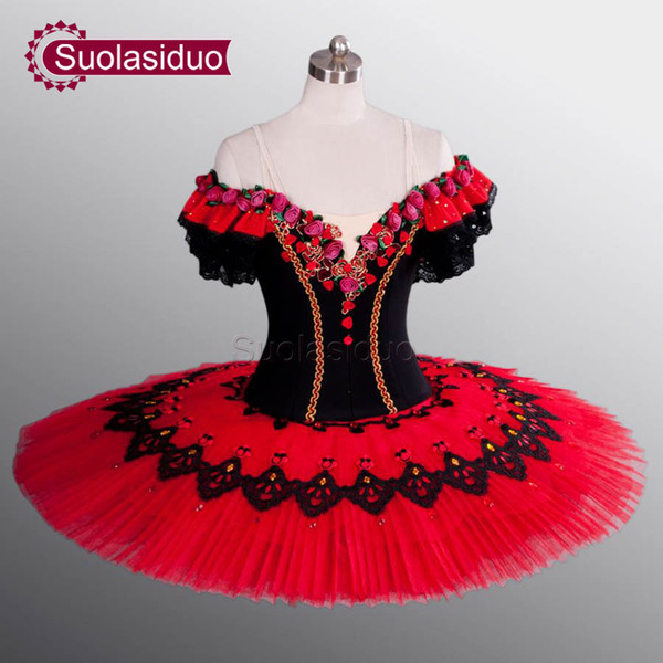 Professional Adult Black Stage Ballet Tutu Costumes Women Ballet Dance Performance Apperal Children Dancewear Ballet Skirt Girls Dresses