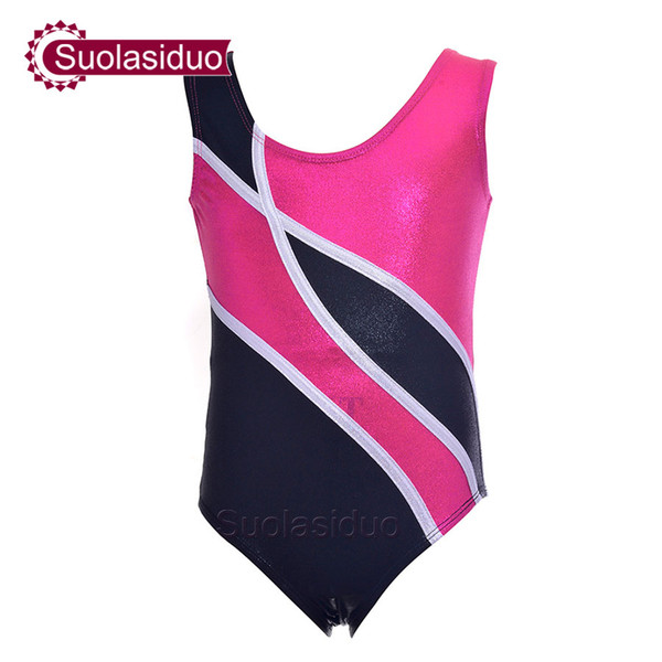 Children's Dance Wear Sleeveless Striped Bandet Ballet Costumes Girls Dance Practice Clothes Gymnastics Suits Ballet Dance Loetards