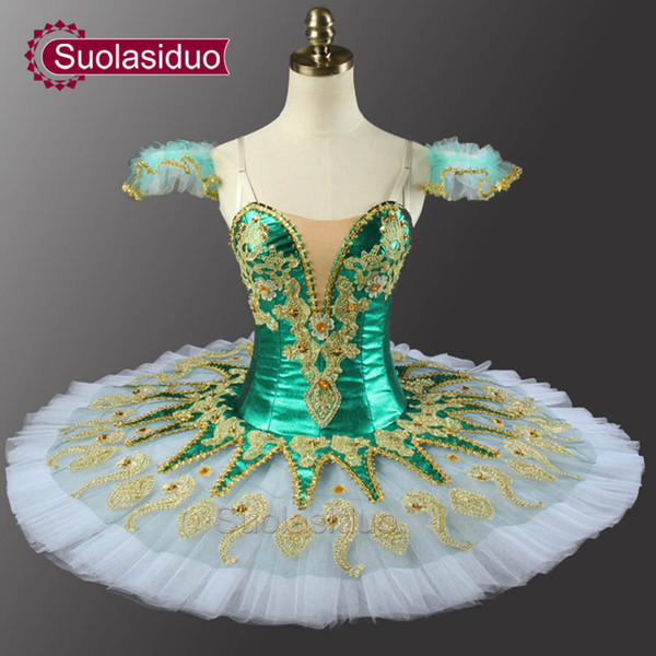 Green Classical Ballet Tutu Stage Wear Costumes Don Quixote Ballet Dance Performance Competition Apperal Adult Rose Red Ballet Skirt