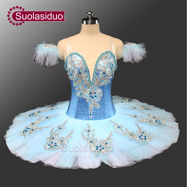 Sky Blue Professional Ballet Tutu Stage Wear Costumes The Sleeping Beauty Ballet Dance Performance Competition Apperal Women Ballet Skirt