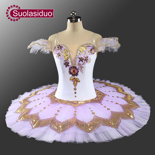 Adult White Classical Ballet Tutu Stage Wear Costumes Gloria Ballet Dance Performance Competition Apperal Women Ballet Skirt