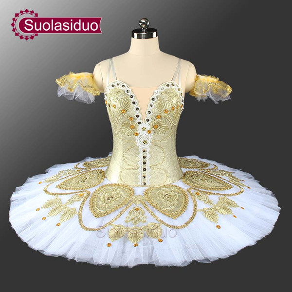 Adult Gold Ballet Tutu Fashion Stage Wear Costumes The Nutcracker Ballet Dance Performance Competition Apperal Girls Ballet Dresses