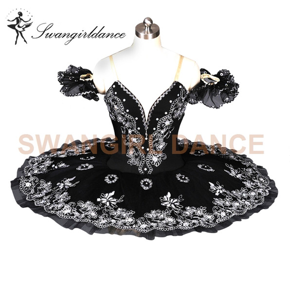 Women Black Pancake Tutu Girls Professional Classical Ballet Stage Tutu CostumesBT8940