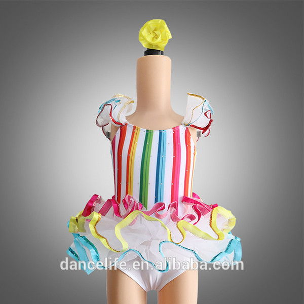 DL034 Colorful Cake skirt ballet tutu girls kids dance wear lyrical dance dress for ballet