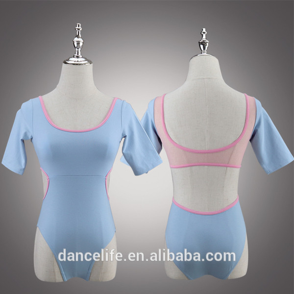 Free L2003 low cut back dance ballet leotard in stock new two- tone women ballet dance leotards