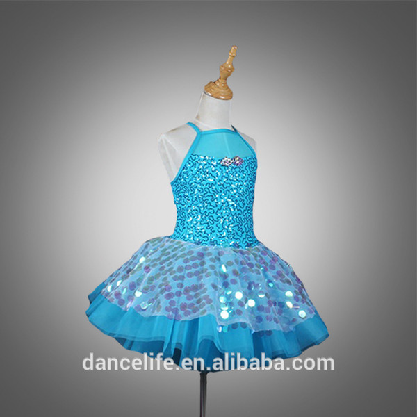 DL018 Elegant blue ballet tutu dress girls ballet tutu skirt stage performance costumes dance wear wholesale performance dancewear