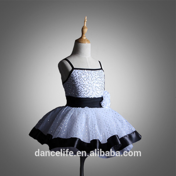 DL032 white girls dance tutu wholesale ballet stage tutu costumes charming children dance wear for ballet tutu costumes