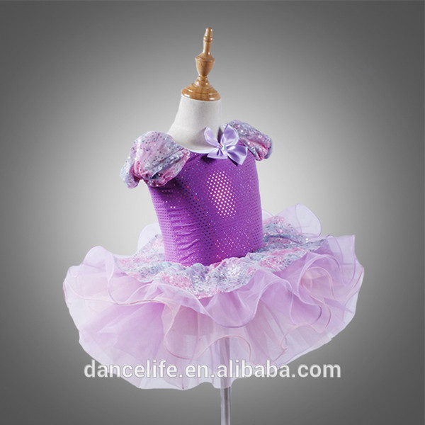 DL013 Flower Glitter Children Dancing skirt, stage performance ballet tutu Purple dress girls ballet tutu skirt stage performan