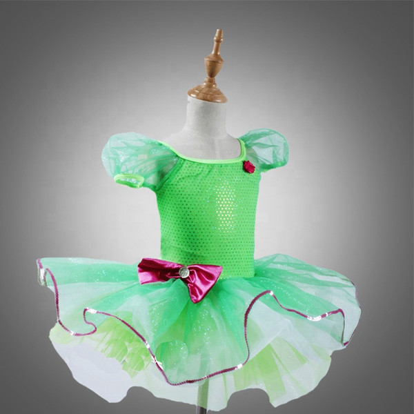 DL025 Green cute girls ballet skirt ballet wear girls kids dance wear for dance performance on stage dance costumes girls