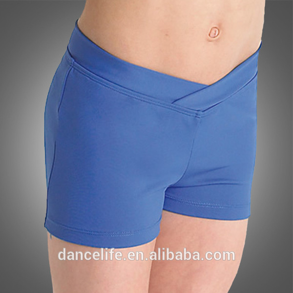 Free shipping C2516 girls ballet dance shorts wholesale V-front dance shorts Guangzhou supplier for booty dance shorts