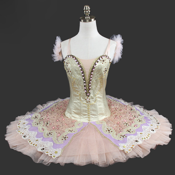 AP048 gold ballet tutu for girls professional ballet tutu classical ballet tutu for girls