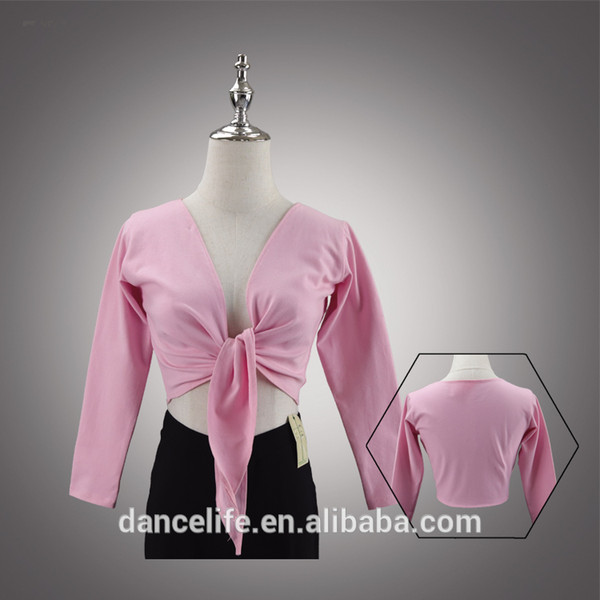 Free Adult long sleeve knot ballet top A2416 wholesale dance tops for yoga wear jazz dance