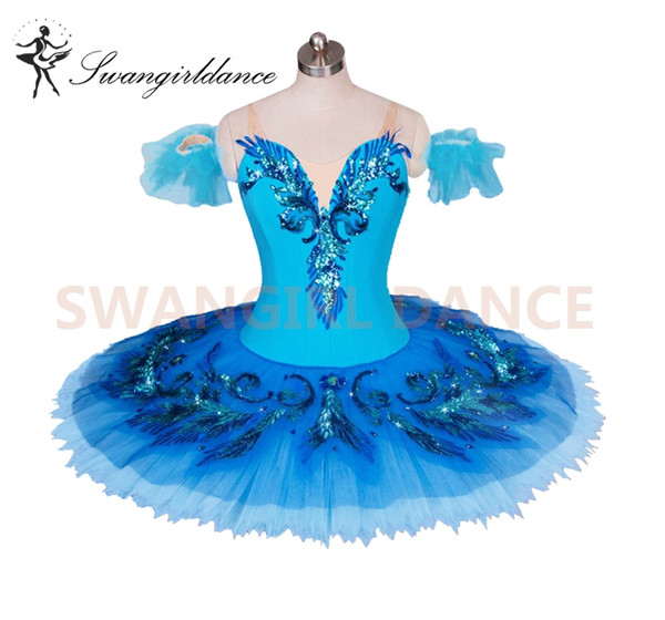 blue bird variation tutu adult girls professional ballet tutus blue classical ballet stage costume for women pancake tutu skirtBT9027