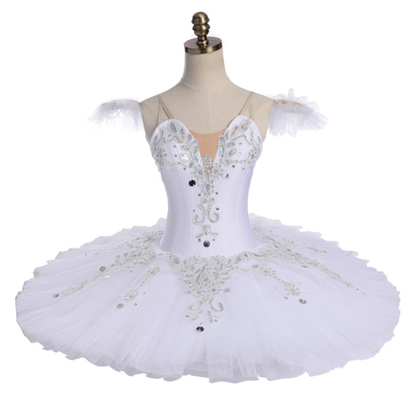 White Swan Classical Performance Paltter Tutu Women Hard Tulle Professional Ballet Tutu Costume Dress BT9113