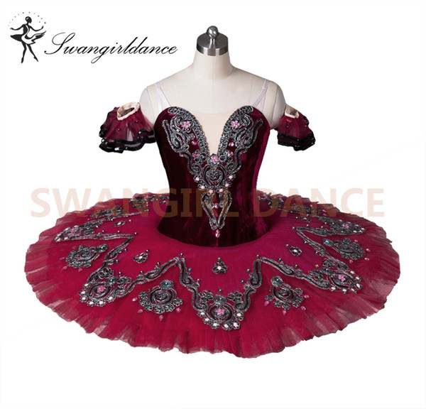 Women Burgundy Princess Florina Ballet Tutu Girls Professional Dance DressBT8992B