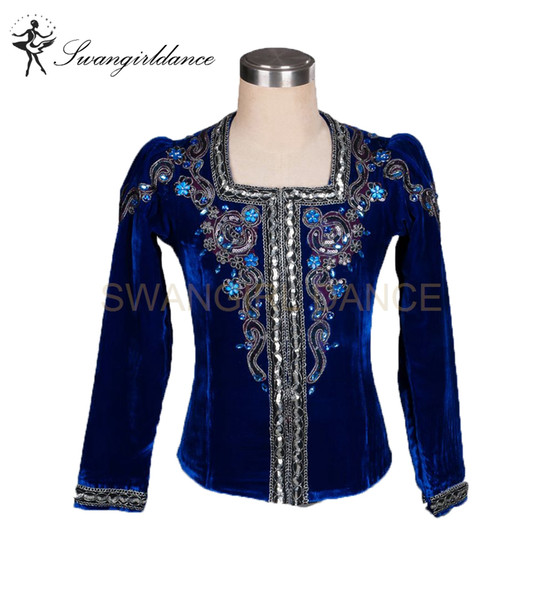 man royal blue YAGP Competiton Professional Ballet Tops Jacket boys Ballet Stage Costume outwear BM0004