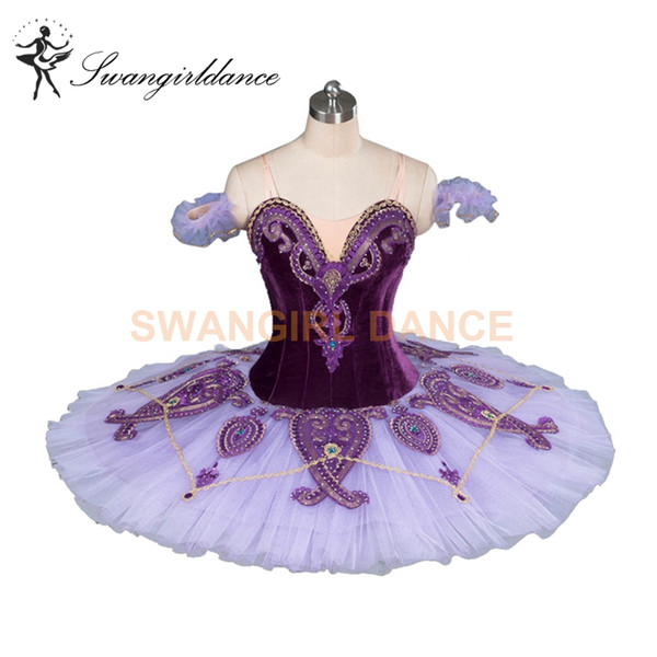 Women Classic Costume Tutu Ballet Dance Professional Ballet Tutu Costumes Platter Competition Ballet Tutu Purple BT9085