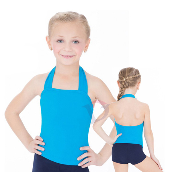 Free shipping In stocks C2422 halter kids ballet tops wholesale Guangzhou active wear long hip hop tops