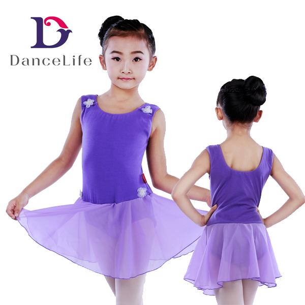 Free Child new ballet dress C2154 purple Girls Dance Dress with attched chiffon skirt Ballet Costume